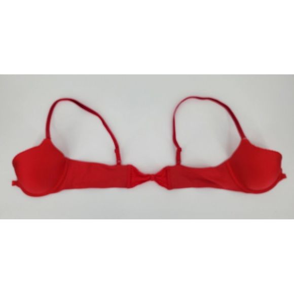 Victoria’s Secret Demi Underwire Front Closure Lace Bow Back Size 34B Red Cute - Picture 3 of 7